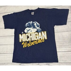 Vintage 80s Michigan Wolverines Football Graphic T Shirt Size XL Miller Tag HTF